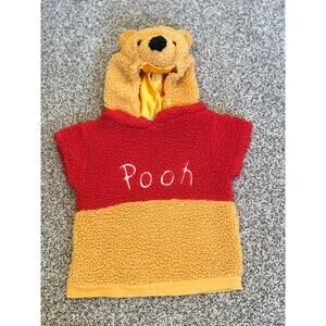 Disney Winnie the Pooh Hoodie Toddler Red Yellow Sherpa Fleece No Tag See Photos
